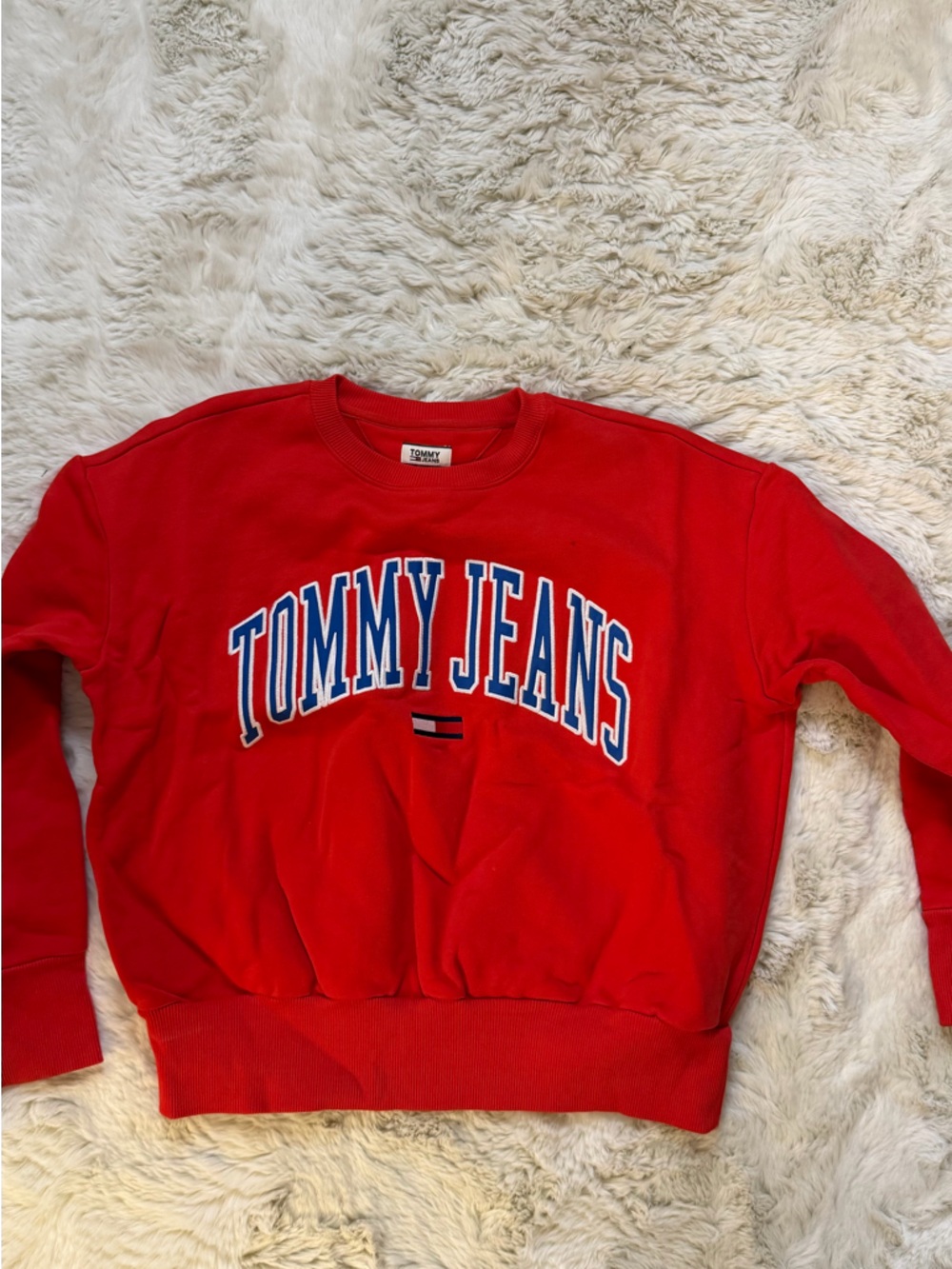 Tommy Jeans Red Logo Crewneck Sweatshirt